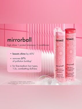 Amika Mirrorball High Shine + Protect Antioxidant Shampoo + Conditioner Set